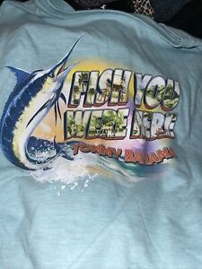 Tommy Bahama "Fish you were here" Blue Short Sleeve T-Shirt  Men's SZ XXL