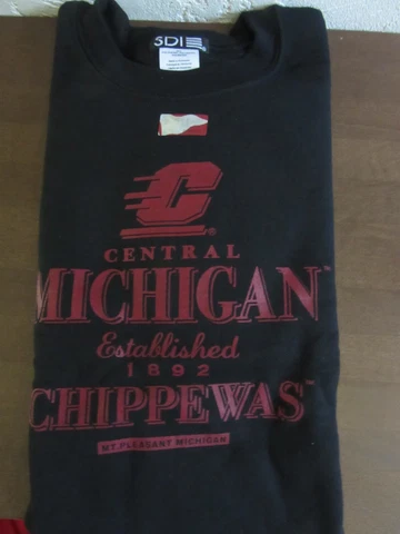 Central Michigan Chippewas Crew Sweatshirt Black Size Large New Cover