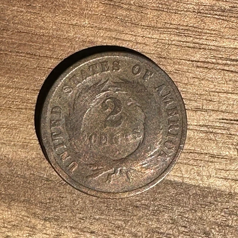 1870 2c Two Cent Piece Coin United States Cover