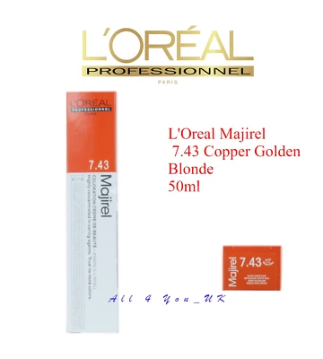 Loreal L'Oreal Professional Majirel 7,43 cobre rubio dorado 50 ml Foto 1 de 4