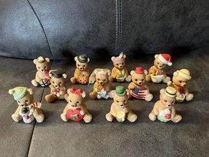 VTG Set Of 12 Homco Miniature Bears Ceramic Figurines #1413 - One For Each Month - Picture 1 of 17