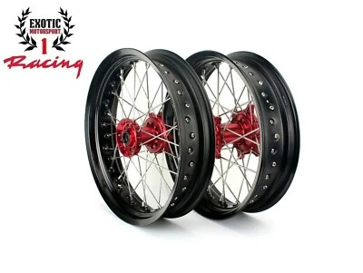 Juego de ruedas CNC Supermoto 17" para Honda CRF250R CRF450R 02-2012 CR125 250 2002-07 Foto 1 de 4