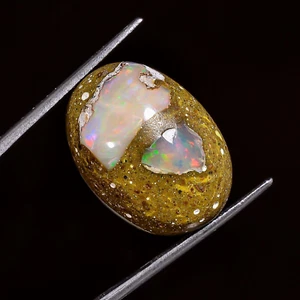Top Quality Mexican Fire Opal Oval Shape Cabs Loose Gemstone 21 Ct 24X18X10 mm - Picture 1 of 3