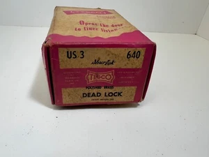 Vintage Tegco Builders Hardware Shurlok Polished Brass Dead lock US3 # 640 in Bo - Picture 1 of 3