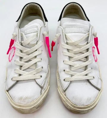 Zapatillas de cuero modelo Philippe para mujer talla 36 6 blanco rosa envejecido Italia Foto 1 de 4