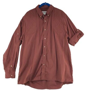 LL Bean Mens Size L Tall Hunting Shirt Quilted Padded Shooting Brown Sleeve Tab - Picture 1 of 19