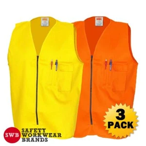 3 x DNC Workwear Flame Retardant Drill ARC Rated Safety Vest Yellow Orange 3403 - Picture 1 of 3