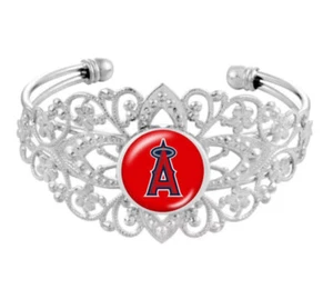 Baseball Armreif Armband, filigran silber verstellbar Manschette - Bild 1 von 3