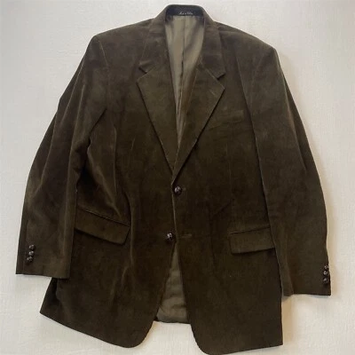 Monsieur Adolfo 44L Brown Wide Wale Corduroy Mens Blazer Jacket Sport Coat - Image 1 of 4