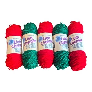 Hilo Marca León Chenilla Lote De 5 Colores Navidad Rojo Y Verde De Colección Descatalogado - Imagen 1 de 11