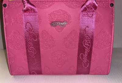 Nova Bolsa Satchel Ed Hardy Rosa Quente Bolsa Transversal Tigre em Relevo - Imagem 1 de 4