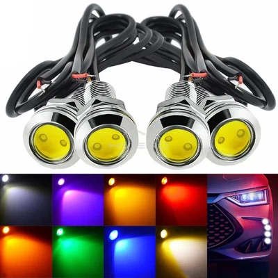 2Pc 18MM Auto Car Eagle Eye DRL Led Daytime Running Day Light Fog Lamp 12V Lamps - Image 1 of 4