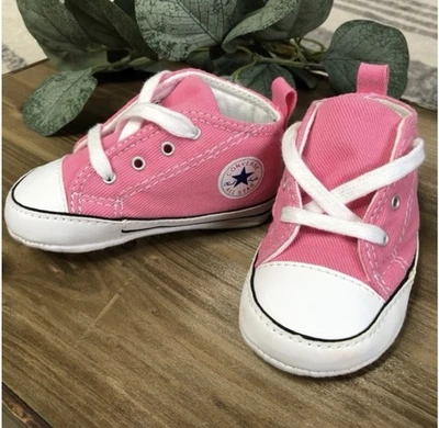 Converse All Star Chuck Taylor Bebé Niña Rosa Cuna Primeros Zapatos EE. UU. Talla 1 Foto 1 de 4