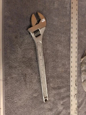Llave ajustable vintage Blue-Point 15" a presión hecha en EE. UU. Foto 1 de 4