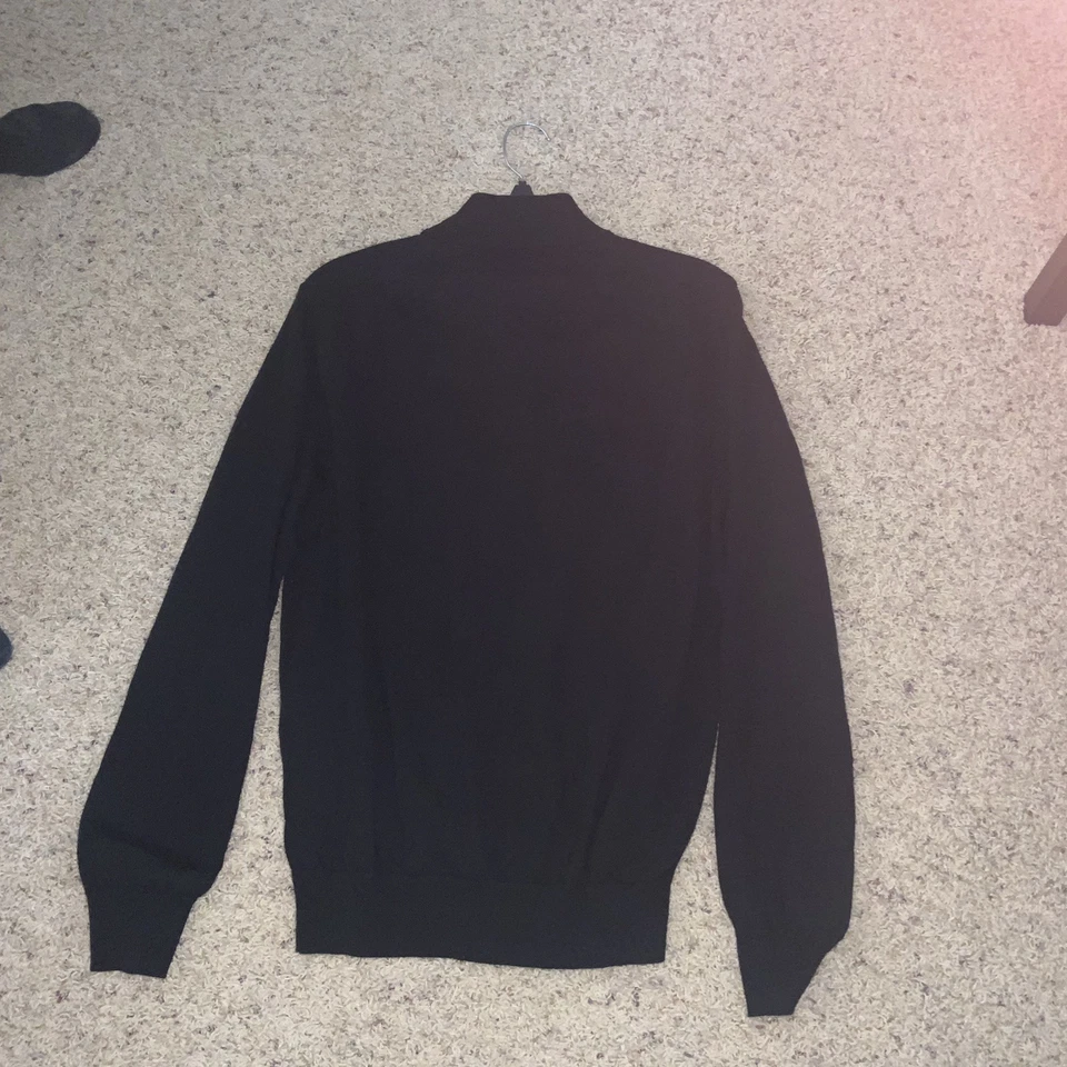 JOS. A. BANK Black 100% Merino Wool 1/2 Zip Sweater Size M - Image 1 of 4