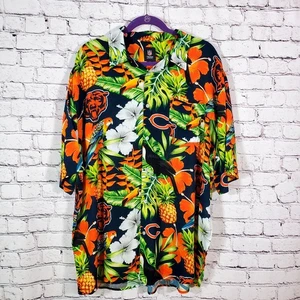 NFL Apparel Chicago Bears tropisches kurzärmliges geknöpftes Herrenhemd Größe 2X - Bild 1 von 14