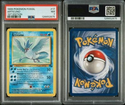 1999 Pokemon Fossil #17 Articuno 1st Edition PSA 7 - Image 1 of 3