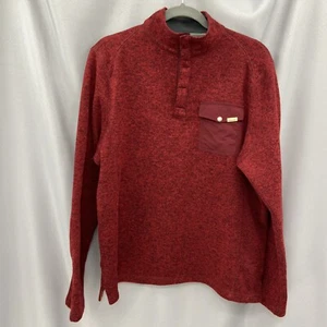 Suéter polar Woolrich para hombre rojo 1/4 a presión cuello falso bolsillo en el pecho mediano - Imagen 1 de 6