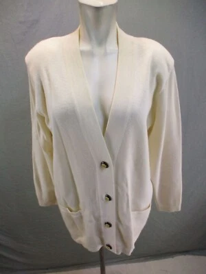 Женский кардиган Classiques Entier размер S белый 100% шерсть мериноса на пуговицах 533 - Изображение 1 из 4