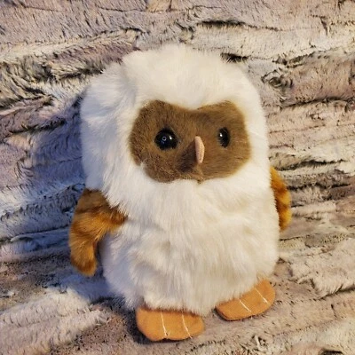 Fluffy Plush 7" Barn Owl Bird Stuffed Animal White Brown St. Anna Kinderspital  - Image 1 of 4