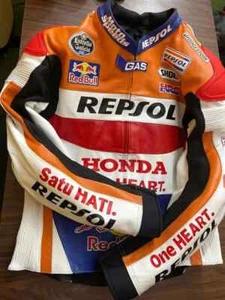 Honda Repsol Motorrad Leder Biker Jacke reines Rindsleder - Bild 1 von 5