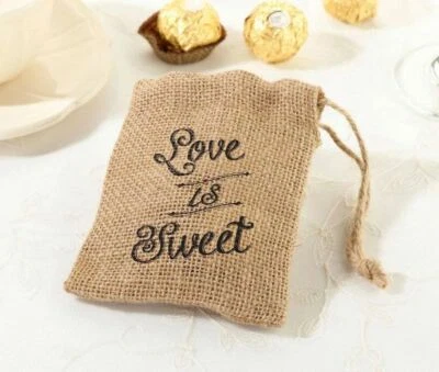 Bolsas de arpillera Favor, juego de 4 Foto 1 de 4