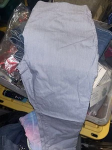 Chico's So Slimming Women's Blue Striped Slim Ankle Dress Pants Sz 1/8 - Picture 1 of 3