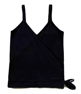 Camiseta sin mangas J.CREW para mujer cruzada negra ligeramente usada PEQUEÑA - Imagen 1 de 5