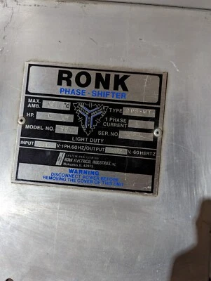 CAMBIO FASE RONK TIPO 2PS-MT MODELO 80 USADO Foto 1 de 3