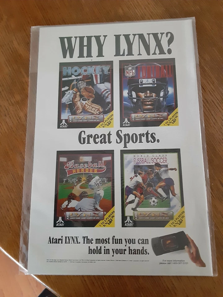 Atari Lynx Ad Vintage Atari Video Game Print Advertisement Preowned 1982 - Image 1 of 1