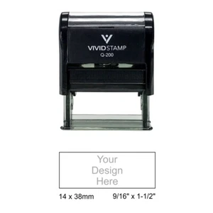 Vivid Stamp Q-200 Customizable Self-Inking Stamp - Black Body - Picture 1 of 1