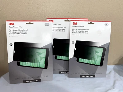 3M Privacy Filter Anti Spy Screen Protector Lot 3 Apple iPad Air 1 2 (ToteGGG) - Image 1 of 3