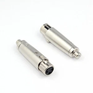 2 pcs New XLR 3 Pin Female Jack Plug to Mono RCA Phono Female Adaptor Converter - Picture 1 of 6