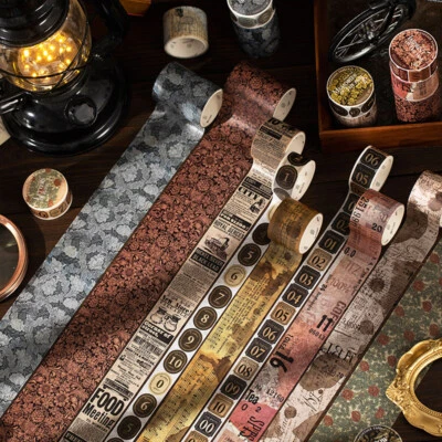 Pegatinas decorativas álbum washi tape adhesivo periódico números vintage diarios Foto 1 de 4