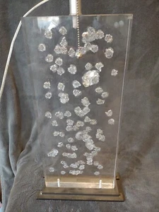 Moss Studios Acrylic  Lucite Hammered Divot Chip  MCM Vintage Table Lamp 30" - Picture 1 of 18