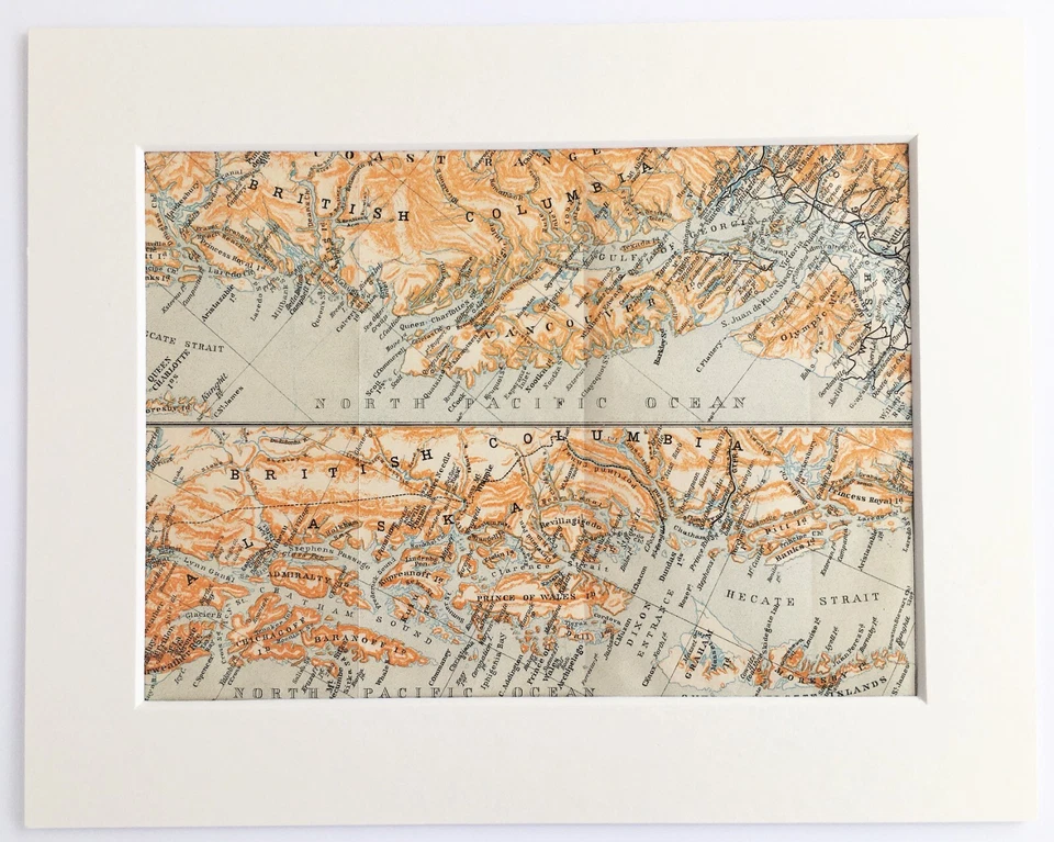 ALASKA & VANCOUVER Plan - 1909 Mounted Antique Map - United States, Canada - Image 1 of 1