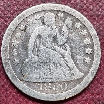 1850 O Seated Liberty Dime 10c Nicely Circulated #89289 - Image 1 of 2