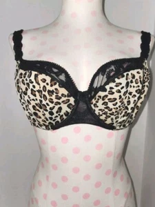 Cacique Bra 38C Animal Print / Black Brown Underwire/ Side Boning - 118641 -EXC - Picture 1 of 11