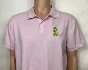 Reptar Embroidered Rugrats Pink Polo Shirt Nickelodeon Men’s Large - Picture 1 of 6