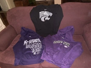 Boys Kansas State Lot-Long-Sleeved T and 2 Hooded Sweatshirts-Size 8/10/M/12/14 - Picture 1 of 1