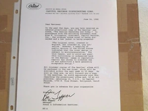 THE BEATLES..1966 BUTCHER COVER RECALL LETTER COPY FROM RON TEPPER B&W LOGO! - Picture 1 of 3