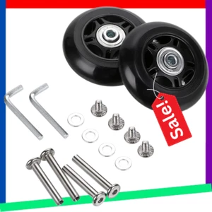 70mm x 24mm Luggage Suitcase Replacement Wheels, Rubber Swivel Caster Wheels - Picture 1 of 8