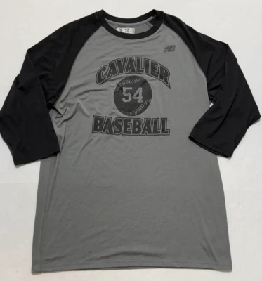 New Balance Men's UVA Cavaliers Baseball 3/4 Sleeve Black & Gray Tshirt Size XL - Image 1 of 4