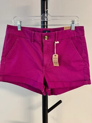 Pantalones Cortos American Eagle Chinos de Tiro Alto para Mujer 12 Rosa Fucsia Elastizados Nuevos con Etiquetas Foto 1 de 4