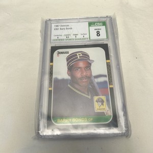 BARRY BONDS 1987 Leaf 219 RC Rookie  Graded CSG 8