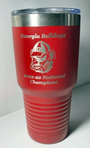 Georgia Bulldogs 2021-22 National Champions Red 30 oz vacuum insulated tumbler Cover