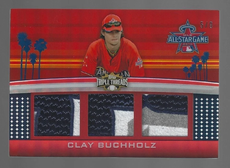 Clay Buchholz 2011 Topps Triple Treads All Star Patches Triple Patch 5/9 💲 Foto 1 de 3