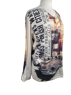 Camiseta Just Cavalli XXXL Manga Larga Gráfica De Colección Coches Ciudad Mujeres Foto 1 de 4