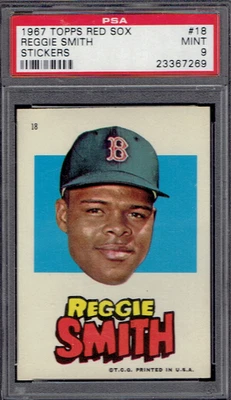 Pegatinas Topps Red Sox 1967 18 Reggie Smith.  PSA 9 COMO NUEVO.  (TX7269). Foto 1 de 2