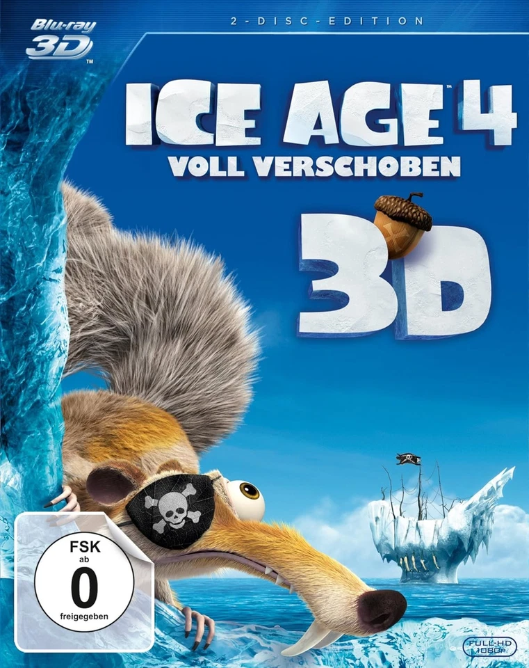 Ice Age 4 - Voll verschoben - Blu-Ray 3D + Blu-Ray + DVD - sehr guter Zustand - Bild 1 von 1